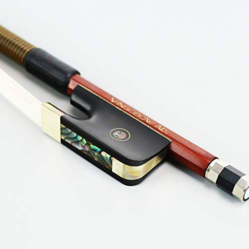 VINGOBOW Brasilholz Kontrabassbogen Bassbogen Französisches Modell Natürliches mongolisches Rosshaar 1/4 66cm