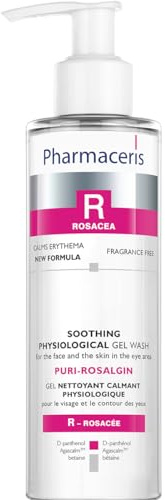 Pharmaceris R Puri-Rosalgin, ögon- och ansiktsrengöring, ansiktstvätt för rosacea-hud, fysiologisk gel, rengöringsmedel för känslig och allergisk hud, D-pantenol – 200 ml