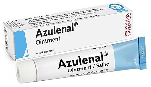 Azulenal Salbe mit Guajazulen – entzündungshemmende Creme bei Hautirritationen, Juckreiz - auch bei Hämorrhoiden, Analfissuren – lindert Rötungen, Brennen, Schmerzen und Spannungsgefühle (20 g)