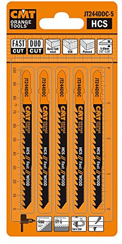 CMT jt244ddc-5 Jig de acero de alto carbono hoja de sierra Duo Cut para madera dura, madera blanda, madera contrachapada, tableros, t-shank (5 unidades)