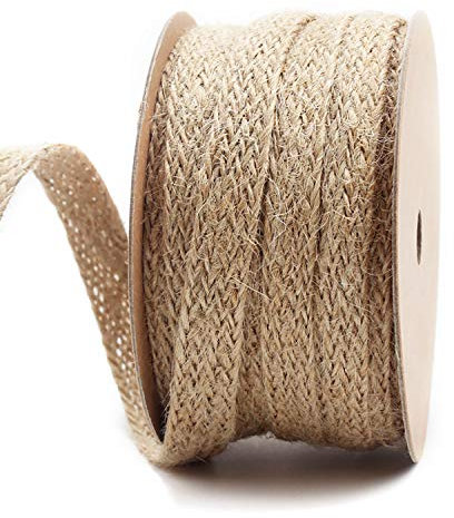 RUSPEPA 12 mm Toile De Jute Tressée Corde De Chanvre Corde Ruban De Jute Décoration Artisanale De Fête, 10 Verges (R004)