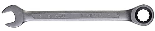 SW-Stahl 03510L-13 Gabelringratschenschlüssel 13 mm I feinverzahnt mit 72 Zähnen I Maulschlüssel mit Ringratsche I Ringratschenmaulschlüssel I Ringmaulschlüssel