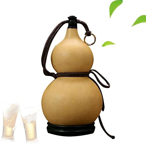 Zucche secche Naturali, Bicchiere da Vino da Campeggio, brocca di Zucca di Sake, ad Alta capacità, Bottiglia d'Acqua in Legno, Tazze a Prova di frantumazione,750ml