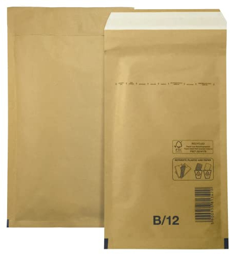 Netuno 50x busta spedizione imbottita marrone B/12 (140x 225 mm) buste per spedizioni con bolle d'aria busta per imballaggio pluriball busta bubble busta lettera con bolle busta imbotitta piccola