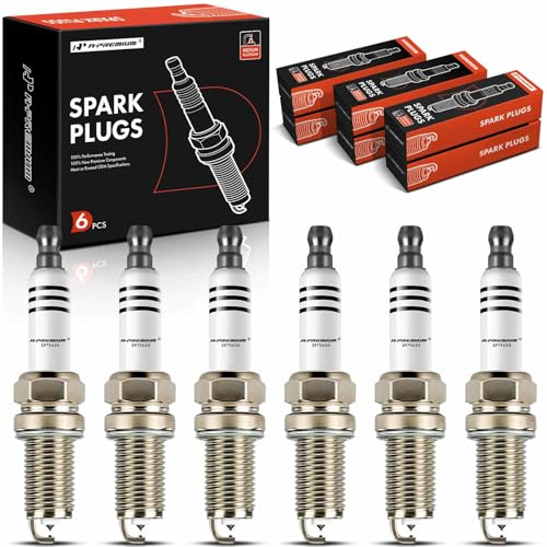 A-Premium Iridium & Platinum Spark Plugs Compatible with Audi A3 Quattro 2006-2009, TT Quattro 2004-2009 & Volkswagen Touareg 2004-2006, Eos 2007-2008, R32 2008 & Porsche Cayenne, 3.2L, Pack of 6