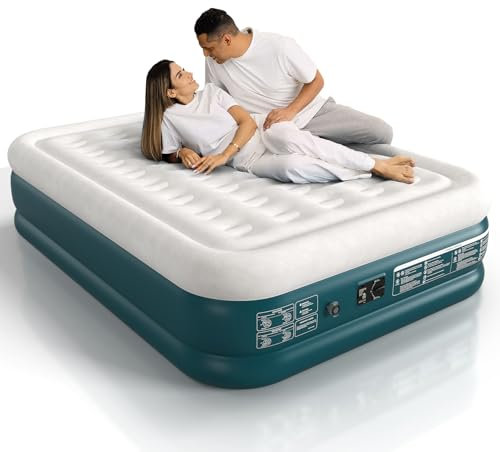 Lavisx Queen Air Mattress Built in Pump Raised 18 Queen Air Mattress Queen Inflatable Mattress 2 Minutes Fast Inflate/Deflate Blow up Mattress Air Bed for Home Guest & Outdoor