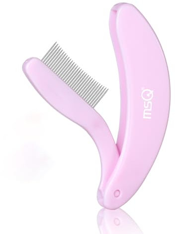 MSQ Pieghevole Pettine per Ciglia Separatore per Ciglia Pettine per Ciglia e Sopracciglia in Acciaio