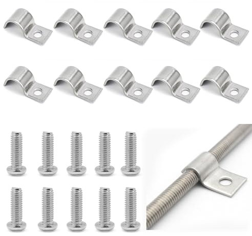 Feliciay 20 Stück Befestigungsschelle Edelstahl Rohr Rohrschelle Schlauchschnalle Rohrhalterung, Metallkabelschellen für Rohrdurchmesser Ø 25 mm, Befestigungsschelle Einzelloch Kabelschellen Metall