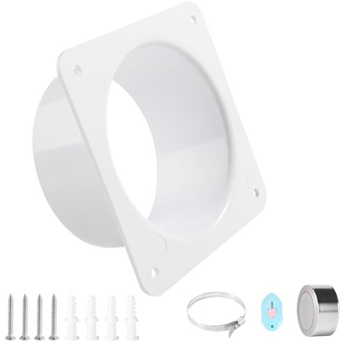 Rohrverbinder Flansch 150 mm / 15 cm Lüftungskanalverbinder Flansch aus ABS Kunststoff mit Edelstahl Schlauchschellen Alu-Folienband gerade Rohrflansch für Heizung Kühlung Lüftungssystem