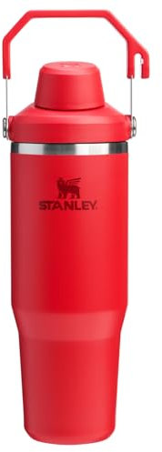 STANLEY IceFlow 2.0 Fast Flow Tumbler with Handle 30 oz | Twist On Angled Spout Lid | Leakproof Water Bottle | Insulated Stainless Steel | BPA-Free | Chili Red