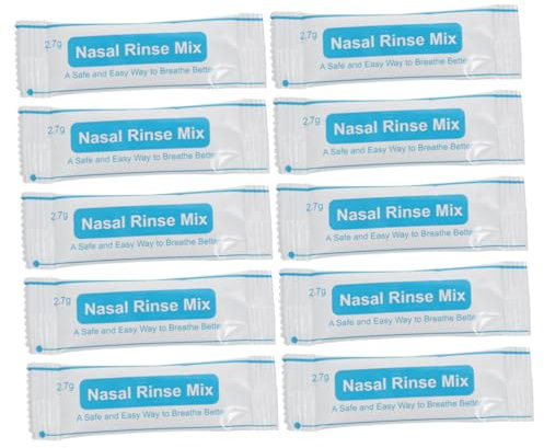 Healvian 40piezas Caja De Sobres De Sal Para Enjuague Nasal Sin Mezcla Instantánea Para Limpieza Nasal Diaria Segura Apta Para Adultos y Niño Niña Disolución Rápida Sin Irritación Para Uso
