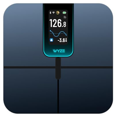 Wyze Smart Scale Ultra Smart Scale with 4.3 Color Display - Digital Scale for Body Weight BMI Muscle Mass, Heart Rate Monitor, Wi-Fi & Bluetooth Weight Scale with Baby/Pet/Luggage Mode, 400lbs, Black