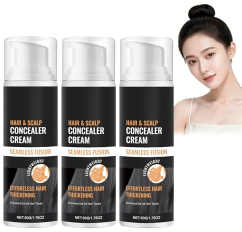 Haar- & Kopfhaut-Abdeckcreme, Deckt Haarwurzeln Ab, Verdichtet Den Haaransatz, Füllcreme Für Kahle Stellen Und Dünner Werdendes Haar, Wasserfester Und Schweißresistenter Haar-Abdecker (3pcs)