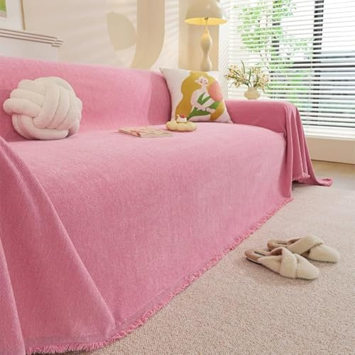 Funda de sofá para 1/2/3/4 plazas – Cubresofá Grande Antideslizante y Antimanchas, Manta Protectora antiaarañazos para Gatos y Perros (Protector para Muebles)(Rose,180x380cm)