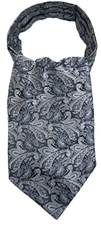 WANYING herr slipsscarf ascotslips halsduk cravat ties enkel chic för gentleman, C01 Paisley silverfärger, En Storlek
