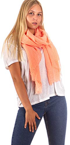 DOLCE ABBRACCIO by RiemTEX Damen Schal FUNKY STYLE Halstuch Bandana Geschenke für Frauen Stola XXL Tuch Kopftuch Tücher Motorrad Halstuch Multifunktionstuch Pashmina Schal (Apricot)