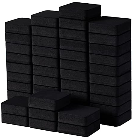Favourde 48 Pack Magnetic Whiteboard Dry Erase Erasers Chalkboard Cleansers for Classroom, Home and Office (Black)
