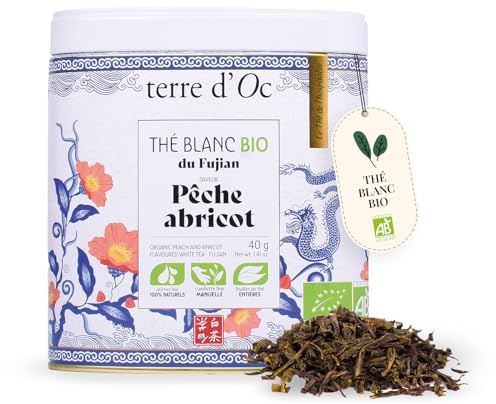 Terre d'Oc - Thé Blanc Bio du Fujian - Pêche Abricot - Vrac - 40g