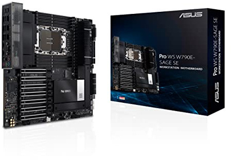 ASUS Pro WS W790 SAGE SE Intel LGA 4677 CEB Motherboard,PCIe 5.0, 7 xPCIe 5.0 x16 Slots,DDR5 R-DIMM, 2x10G BMC LAN, LAN Server-Grade Remote Management,Front and Rear USB 3.2 Gen 2x2 Type-C®,ACCE