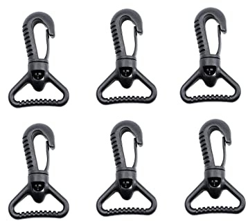 BAIWOAK plastsnäppkrokar, plastvridbar snaphook tryckgrindsklämma roterande snaphook rotera klo snäppklämma spänne spänne krokar för rem, Svart, 25mm/32mm/38mm/50mm
