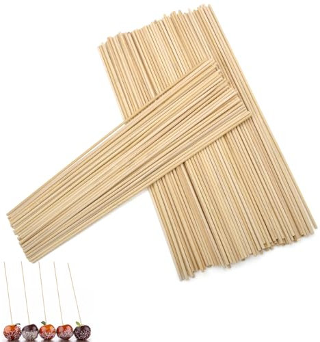 WOKICOR 200 Stück Zuckerwatte Stäbe 300mm x 3mm Holzstäbchen zum Basteln Bambusstäbe Eisstiele Holzstäbe Kandiszucker Sticks Bastel Holzstäbe Rundholz für DIY Projekte & Handwerkskunst