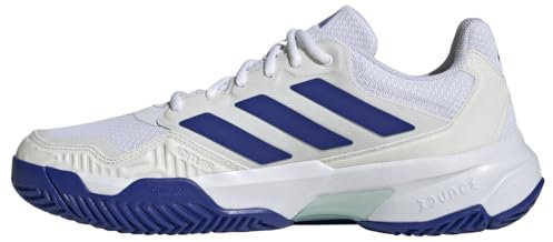 adidas Courtjam Control 3 Tennis Shoes Tennisschuhe, Cloud White/Lucid Blue/semi Flash Aqua, 41 1/3 EU