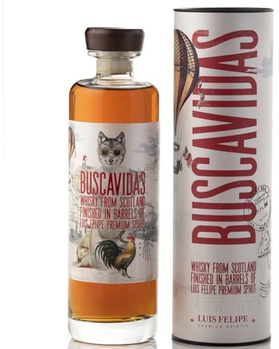 Buscavidas Whisky 700ml 40% | Exklusiver Blended Scotch | Gereift in Weltklasse-Brandyfässern | Holzige Noten mit Muskateller & reifem Wein