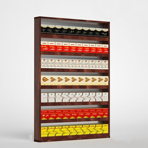 Wall-mounted Convenience Store Cigarette Display Rack，3 Pack Tobacco Display Stand Retail Store Cabinet Aluminum Cigarette Storage Cabinet,supermarket Matchbook Display Case