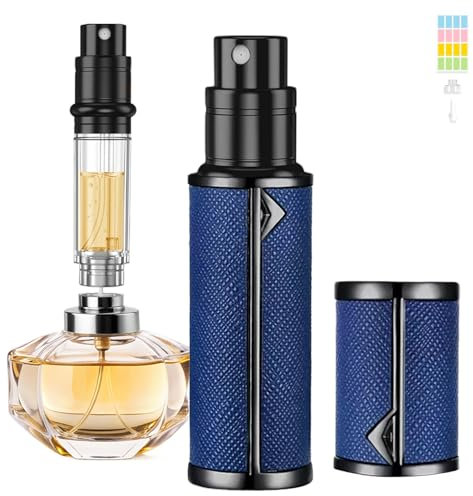 JOOMOKO Perfume Atomiser, Perfume Travel Bottle, 5ML Atomiser Spray Bottle Portable Perfume Dispenser Easy to Refill Cologne Dispenser for Women and Men (Blue)