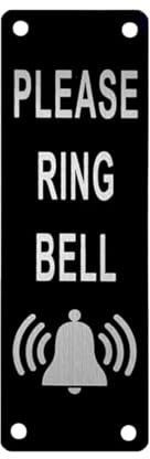 Please Ring The Bell Door Sign,5 x 15cmRing Doorbell Sticker,Rings Doorbell Signs With Adhesive Backing,Printed Metal Aluminium Sign/UV Lamination,for Door Office Business Outdoor.(Black)