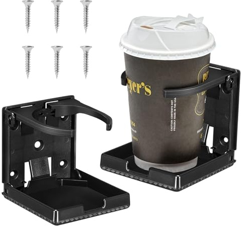 Pmueuff Lot de 2 Porte Gobelet Voiture, Universel Pliable Porte-Gobelet, Porte-Gobelets À Boissons Et À Café, pour Camping-Car, Yacht, Van - Convient à la Plupart des Tailles 60-100 mm