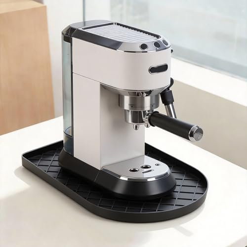 Alfombrilla Cafetera, 40 x 25 cm Silicona Tapete Cafetera, Antideslizante y Impermeable con Borde Alto, Alfombrilla Escurreplatos para De Longhi Cafetera Ninja Nespresso Gevi Keurig Cuisinart Tastyle