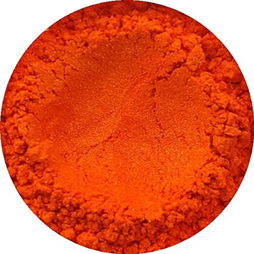 Polvere di mica cosmetica 3 g - 50 g per sapone, ombretto e bombe da bagno, colore Clementine Orange (arancione-rosso)