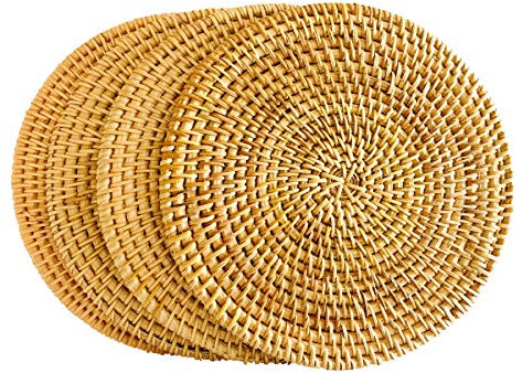 Geflochtener Untersetzer für warme Speisen,isolierte Wärmekissen,4-teiliges Geschenkset,einzigartiges Geschenk für Freunde,Einweihungsparty,Geburtstag,Wohnzimmerdekor,Weihnachtsfeier(Φ20CM, 4PCS)