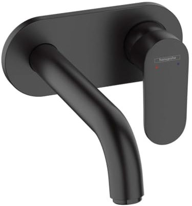 hansgrohe Vernis Blend Basin Mixer Tap for concealed installation wall-mounted with spout 20,7 cm, matt black, 71576670