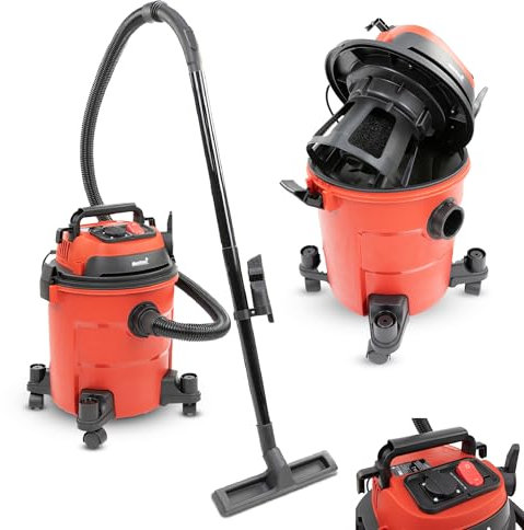 MaxxHome - Aspirador en seco y húmedo -1200 W - 20 L - conexión de soplador - Incl. Boquilla combinada para aspirar en seco y húmedo - Manguera de plástico: 3m - Tensión de Red: 220-240V~ 50-60Hz