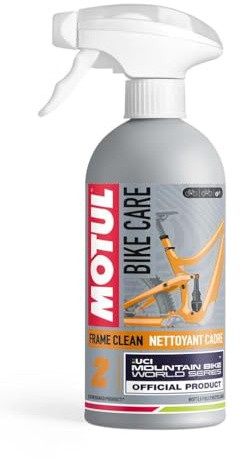 Motul Spray Limpiador de Cuadros de Bicicletas Off-Road, Fórmula Espumosa Adhesiva Antigoteo, Compatible Con Materiales Sensibles, Sin COV, Bike Care Frame Clean Off Road, 500 ml