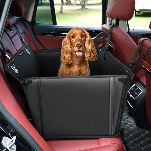 KYG Extra Stable & Waterproof Dog Car Seat - Non-Slip, Scratch-Resistant for Large Dogs (up to 26 kg) with 4 Attachment Straps for Back Seat