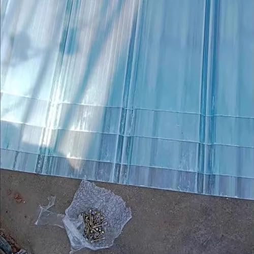 Placa Ondulada,1.5mm Hojas De Techo Corrugado,Chapas Perfiladas Techo,Placa De Iluminación Natural FRP De Protección UV,Chapa Ondulada Para Invernaderos,Chapa Tejado (0.9×1.7m/35×67in,1pcs)