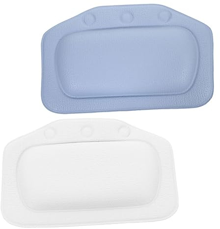 DEARMAMY 2piezas Almohadas De Baño Ventosa para Bañera Almohada para Reposacabezas De Baño Flexible Soporte para Cuello Espalda y Duradera