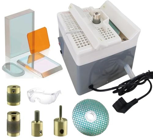 Moulin à verre portable avec ponceuse multi-angles/multi-courbes, comprend 4 têtes de meulage et 180 disques en maille pour la fabrication de bijoux et le verre