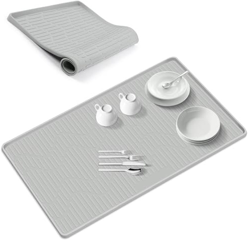 100 x 50 cm silikon dräneringsmatta, kalolary halkfri silikon disktorkmatta värmebeständig vikbar dräneringsbräda matta lätt att rengöra bänk torkmatta för hem kök kaffebar handfat