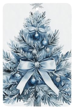 Lot de 4 désodorisants pour voiture Motif sapin de Noël Bleu et argenté