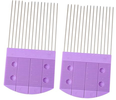 STOBAZA 2 Pezzi Pettini Quilling in Acciaio Inossidabile con Manico in Plastica Strumenti Fai da Te per Arti e Lavori Manuali Accessori per Decorazioni di Carta Facili da Usare per