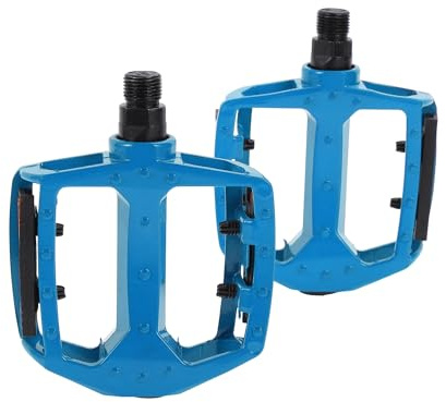 REPAIROCK Bicycle Pedal Aluminum Alloy Universal Bike Flat Pedal with Reflective Strips Blue Fit 14mm Non-Slip Bicycle Pedal for BMX MTB Road Bikes 1 Pair