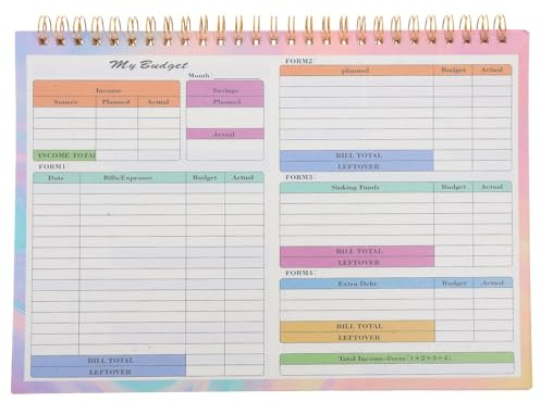 UKCOCO B5 Cash Budget Binder Weekly Accounting Journal Undated Financial Ledger Book Personal Finance Expense Tracker Planner for Home and Business Use