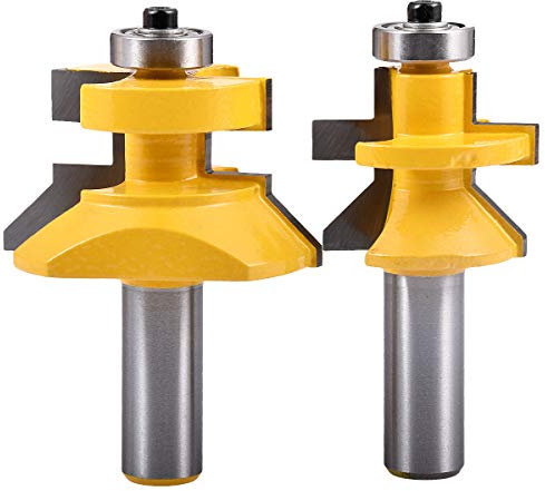 Jeu d'embouts de fraise à rainure en V à rainure et à rainure KATUR, outil de kit de coupeurs de 45 cm (2 po) pour tronçonneuse de 45 degrés, fraise de travail du bois (tronçon de 1/2)