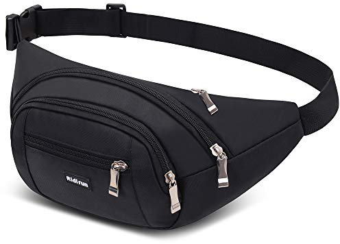 Wasserdichte Bauchtasche Gürteltasche Hüfttasche für Damen und Herren,3 Reißverschluss Taschen Wandern Outdoor Sport Hüfttasche Urlaub Geld Pouch Pack