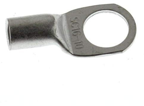 SeKi 14089 16 mm Pack of 10 Tube Cable Lugs Blank M10 Cable Lug Uninsulated, Silver