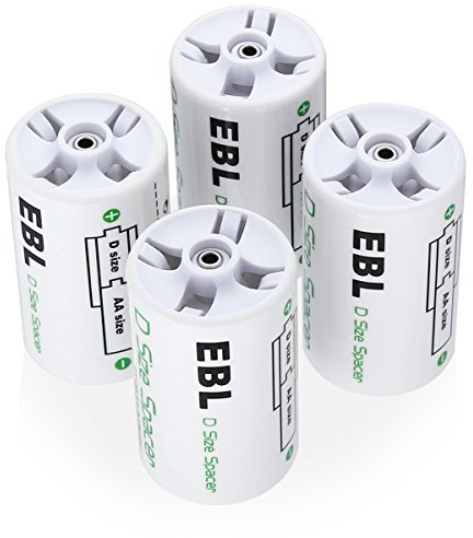 EBL Adaptateurs AA à C/D Piles (4X Adaptateurs AA à D)